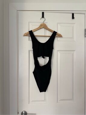 Classic Black Knot Front Cutout One-Piece Swimsuit
